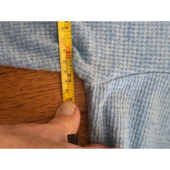 J. Jill Wearever Collection Top LG Blue Boat Neck Waffle Weave 3/4 Sleeve - Picture 6 of 12